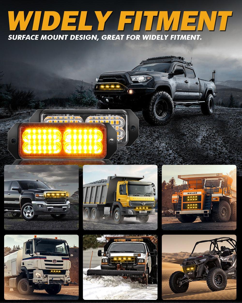 (4PSC/SET) 24LED Emergency Surface Mount Grill feu à éclats pour Trucks Vehicles ATV RV Cars Van – vue 5