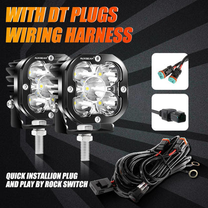 3″ 80 W 9 600 lm projecteurs LED compacts blanc&orange pour Ford – vue 7 – NOVADOMIO