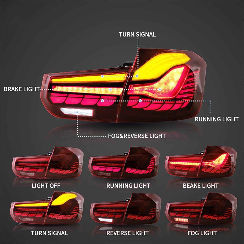 LED bloc de feux arrière avec Dynamic Welcome Light (GTS Style) pour 2012-2019 BMW 3 série 6th Gen (F30 F35 F80） – vue 3