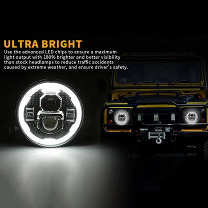 7″ phares LED avec DRL&clignotant High feux de croisement pour Jeep Wrangler JK TJ LJ CJ – vue 4 – NOVADOMIO
