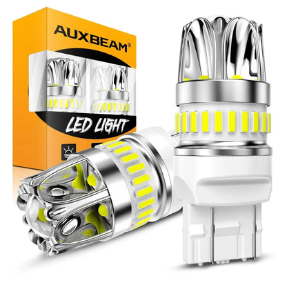 T20 7443 7440 Ampoules LED pour recul, clignotants, stop et feux arrière 14W 6000LM sans erreur CAN-bus 6500K blanc Y2 série