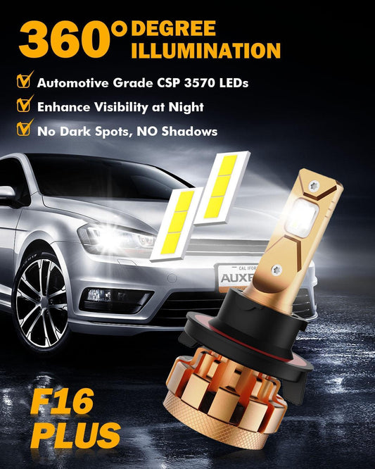 H13 Ampoules de phare LED 70W 18000LM F-16 Plus série Brightest 6000K blanc froid – 2 ampoules – vue 2 – NOVADOMIO