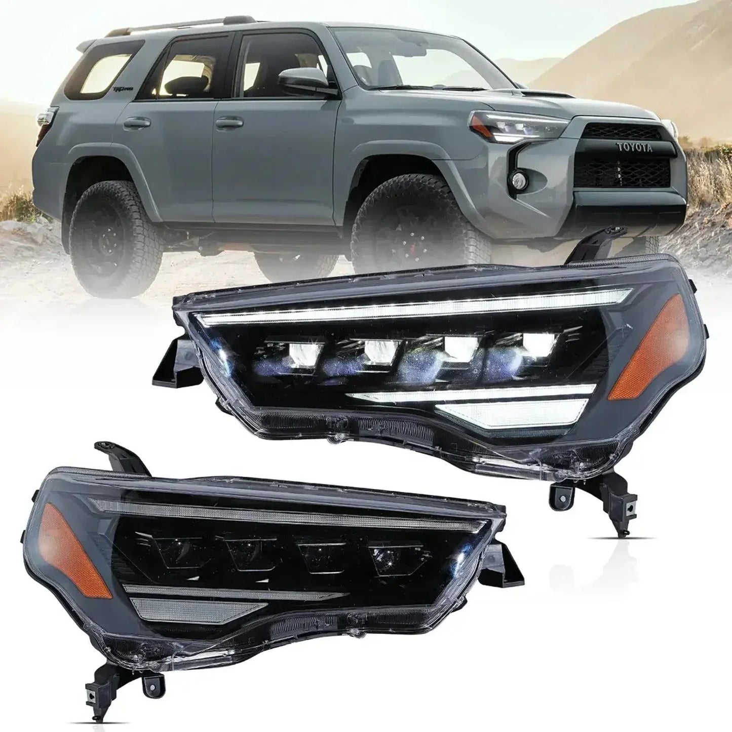LED bloc optique avant 4Pcs Projector Upgrade pour 2014-2024 Toyota 4Runner