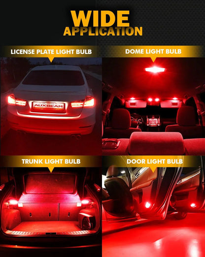 168 2825W5W T10 Ampoules LED pour plaque, feux latéraux et intérieur 3 W 400% plus lumineux CAN-bus anti-erreur rouge B1