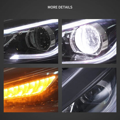 LED bloc optique avant projecteur double faisceau noir pour 2015–2018 Ford Focus 3th Gen Mark III Facelift – vue 11