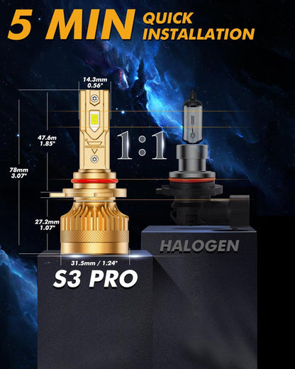 9012/HIR2 Ampoules de phare LED S3 Pro série Dual Decoder sans erreur CAN-bus 12 V 120 W 24 000 lm 6 500 K blanc froid – 2