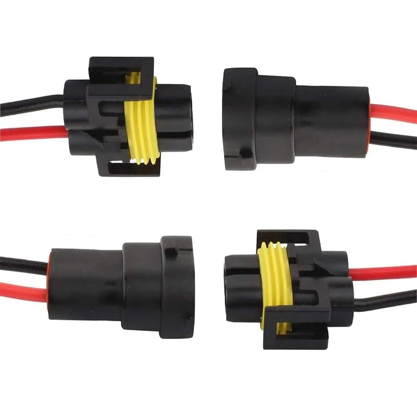H11 LED Headlight Socket Male & Female Adapter Wiring Harness Connector pour Headlight/Fog Light 4pcs/Set