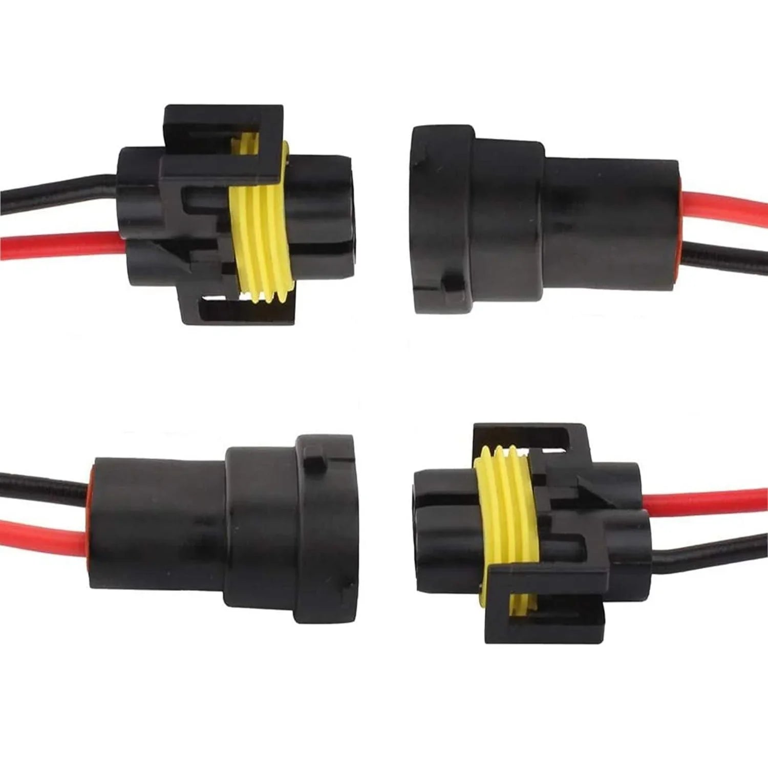 H11 LED Headlight Socket Male & Female Adapter Wiring Harness Connector pour Headlight/Fog Light 4pcs/Set