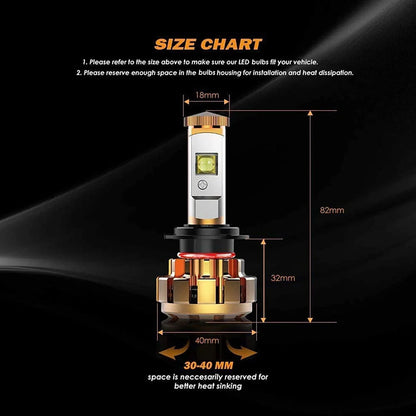 Lot de 2 H7 Ampoules LED F-16 série 12 000 lm 60 W 6 000 K lumière blanche – vue 2 – NOVADOMIO