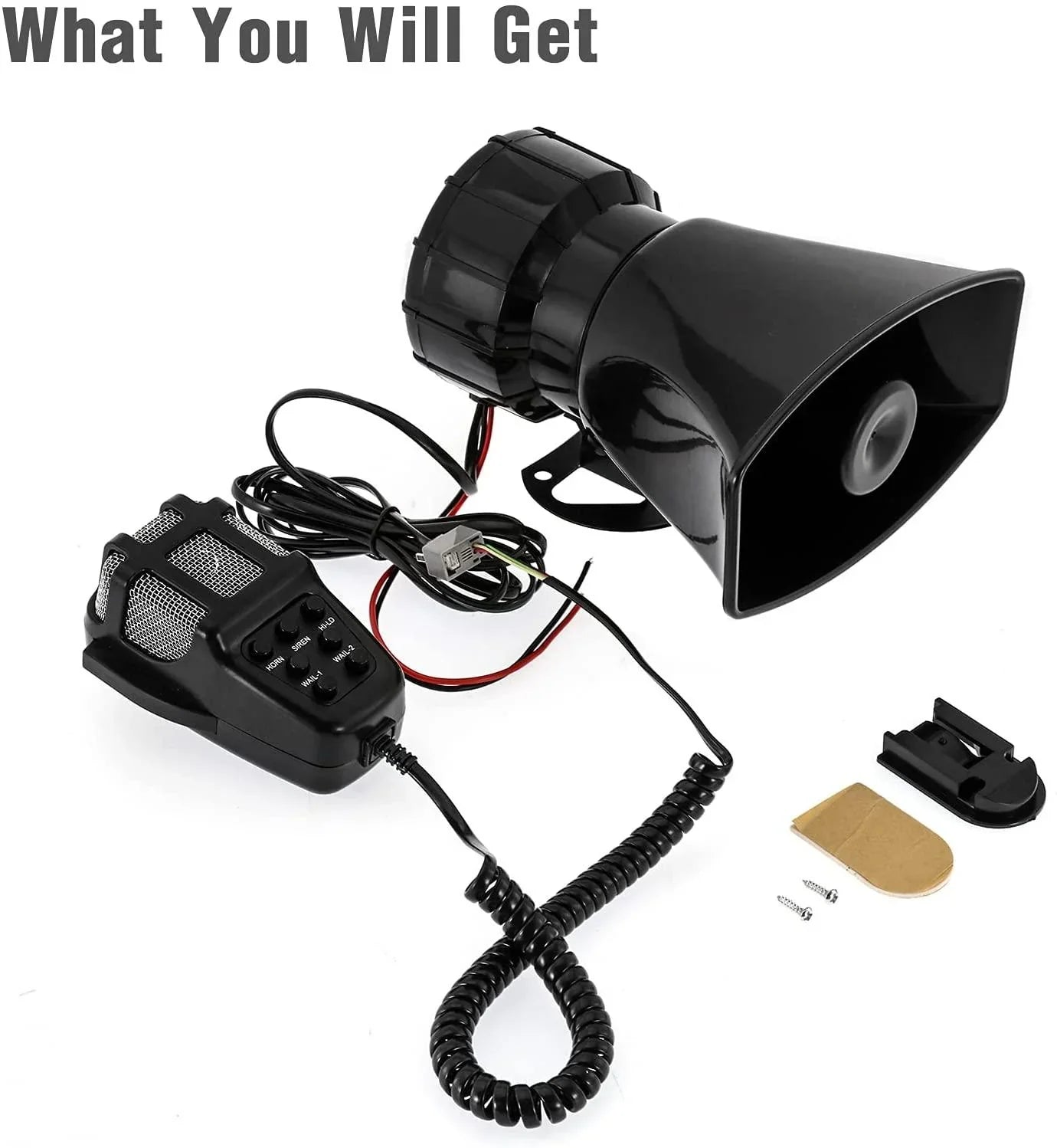 Auxbeam 12V 100W Horns 7 Tone Emergency Warning Siren avec Mic PA Speaker – vue 5