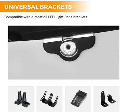 Lot de 2 universel Barres LED Spot éclairage supports de montage support à collier pour Jeep camion SUV tout-terrain – vue 3
