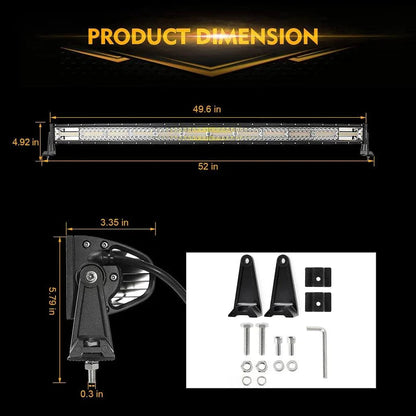 50″ 6 modes courbé Barres LED & Barres LED support de montage Combo pour Can-am Maverick X3 – vue 4 – NOVADOMIO