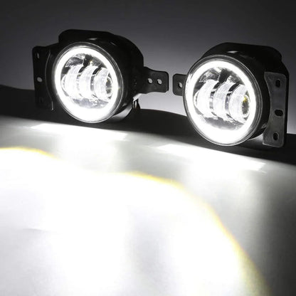 Lot de 2 4″ 30 W rond LED antibrouillards avec DRL&orange clignotant pour Jeep Wrangler JL JLU 2018 2019 2020 – vue 9