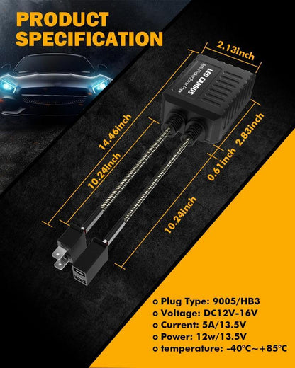 H7 C20-Model Decoder-Pro Enhanced Ampoules de phare LED CAN-bus Decoder Harness Resistor Conversion Kit lot de 2 – vue 3