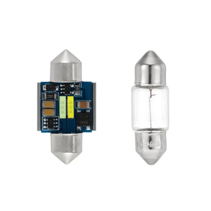 Lot de 2 bicolore à commutation 31 mm DE3175 DE3021 DE3022 1.22″ 1860CSP 6 500 K blanc froid& bleu glacier LED Festoon