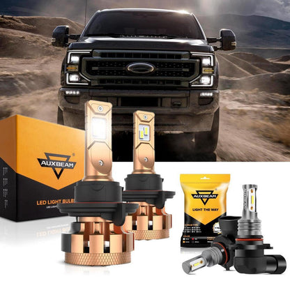 Kit d’ampoules LED feux de route/croisement F-16 Plus série H13 CAN-bus intégré 14 000 lm pour Ford F350 Super Duty 2005–2020