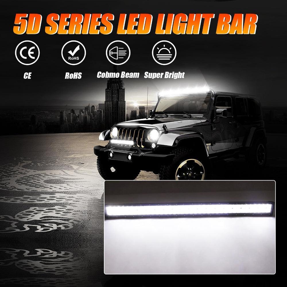 42 Inch 5D série Straight Barres LED & Car Roof Windshield Barres LED Mounting Bracket pour Ford Bronco 2/4 Door 2021 2022 –…