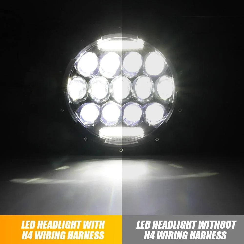 2 Leads H4 LED Headlight Brightness Intensifier Wiring Harness, 9003 Headlight Relay Harness Kit avec Fuse pour 5x7 7x6 H605…