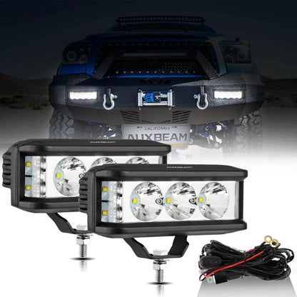 R5 série | 5″ 68 W blanc carré éclairage latéral faisceau longue portée Projecteurs LED compacts Barres LED – NOVADOMIO