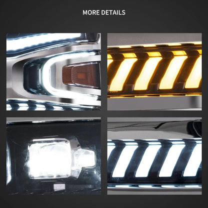 LED bloc optique avant projecteur double faisceau noir pour 2016–2018 Chevrolet Silverado 1500 4th Gen Facelift – vue 5