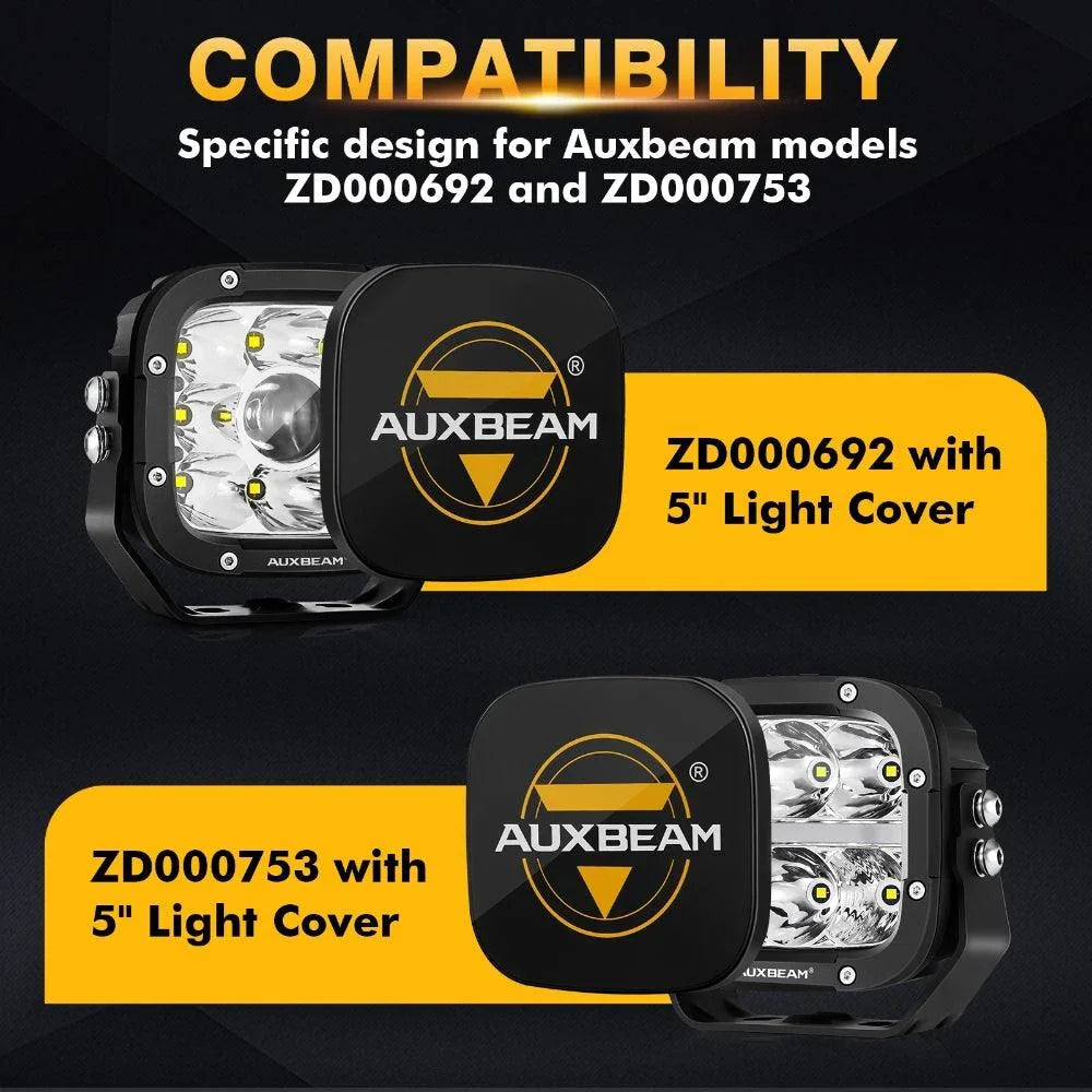 5 Inch LED Driving Light cache de protection noir – vue 3