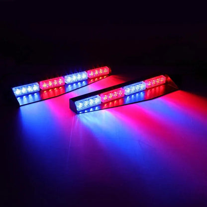 17″ Dual Visor bleu&rouge stroboscopique Barres lumineuses 20 clignotant motifs avec contrôleur panneau de commande pour