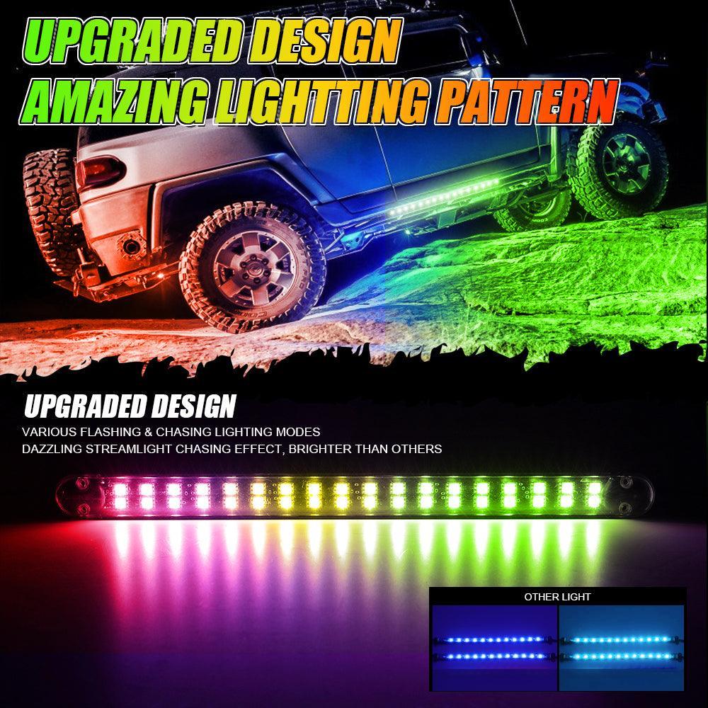 Magic Dream Color RGB Underglow Lights LED Strip Lights Kit avec Bluetooth APP & Télécommande sans fil avec Brake Light Func…