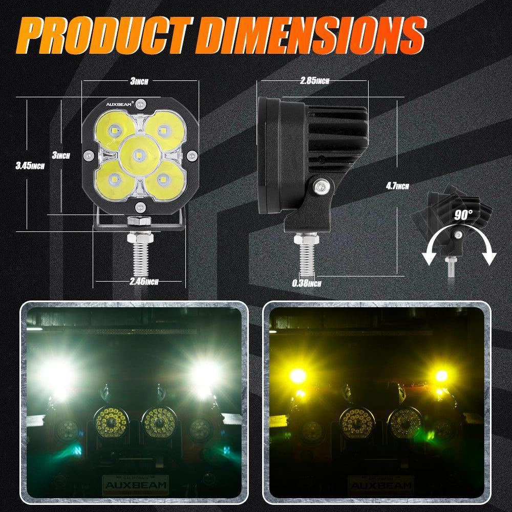 3 Inch LED Pods Lights avec Additional orange Covers & Front Bumper Fog Lamp Mounting Bracket pour Ford 1999-2016 F250 F350…