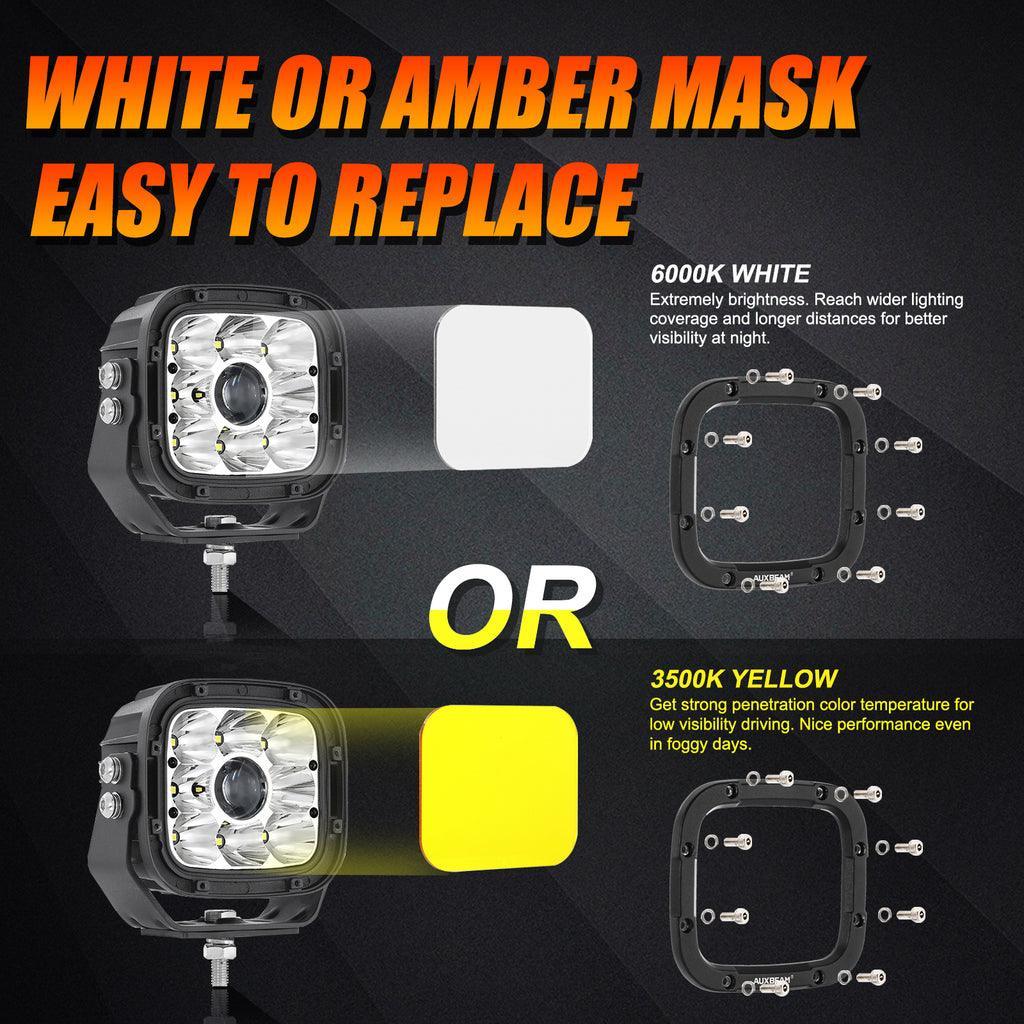 5 Inch 110W LED Driving Lights avec Additional orange Covers & 22 Inch 5D-PRO série Barres LED Combo pour CBR 1000rr Off Roa…