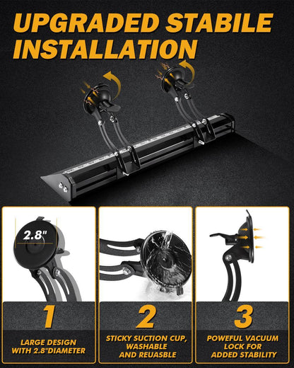17″ Dual pare-brise Dash stroboscopique Barres lumineuses 20 clignotant motifs avec Suction Cup Mount pour véhicules camions