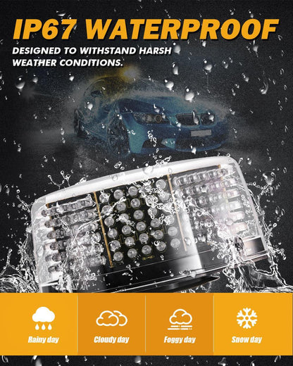 240 LED gyrophare stroboscopique d’urgence avec base magnétique pour 12 V véhicule automobiles camion chasse-neige – vue 4