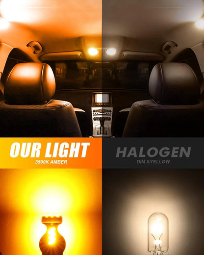 168 2825W5W T10 LED intérieur ampoules 1.5 W 300% plus lumineux 3 500 K orange – 10 ampoules – vue 3 – NOVADOMIO