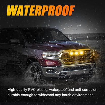 Lot de 3 LED avant feux de calandre style Raptor orange éclairage pour Dodge Ram 1500 2500 3500 (orange shell/ boîtier fumé)