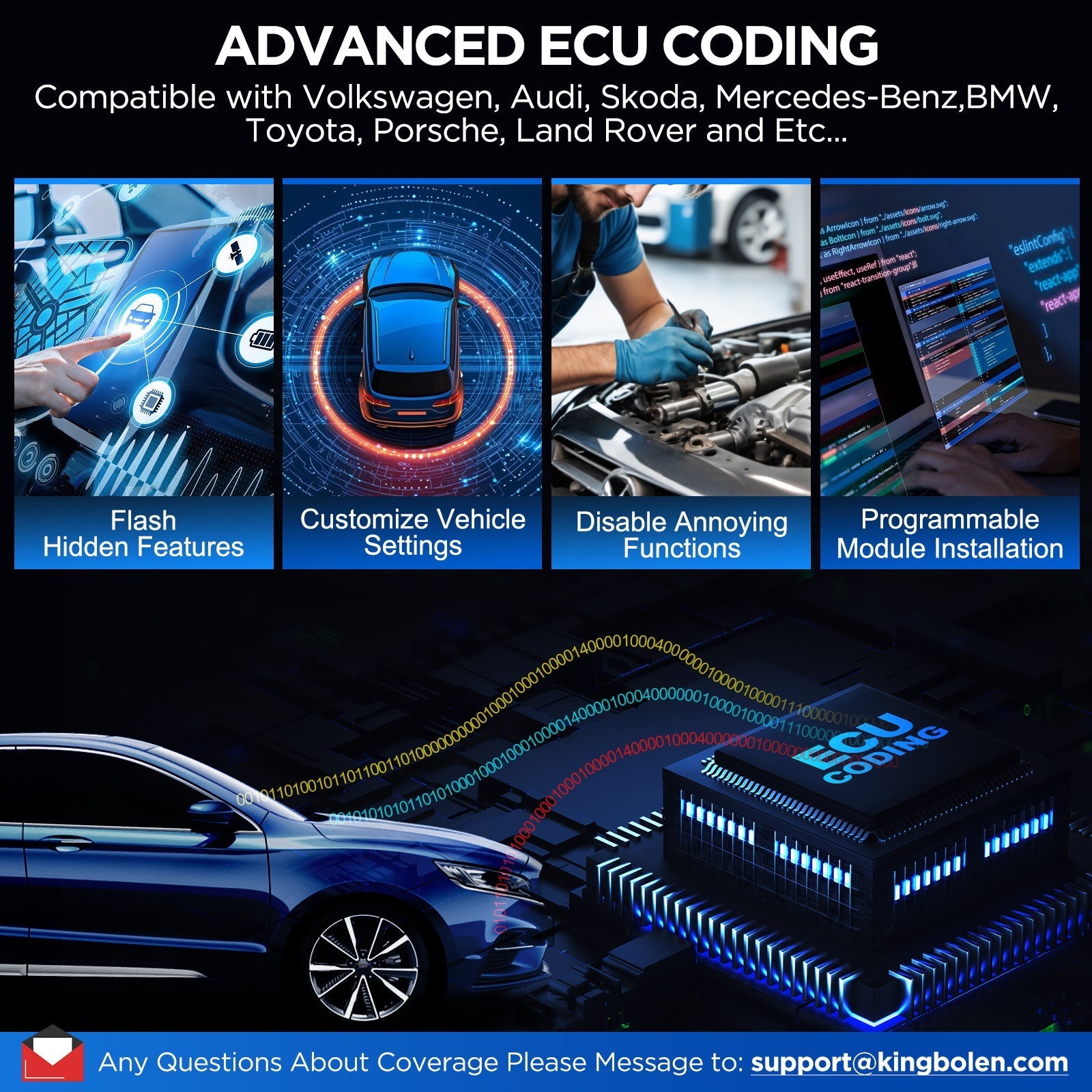 Valise diagnostic auto KINGBOLEN K10 Elite – Codage ECU et 40+ services – image produit 3 | NOVADOMIO