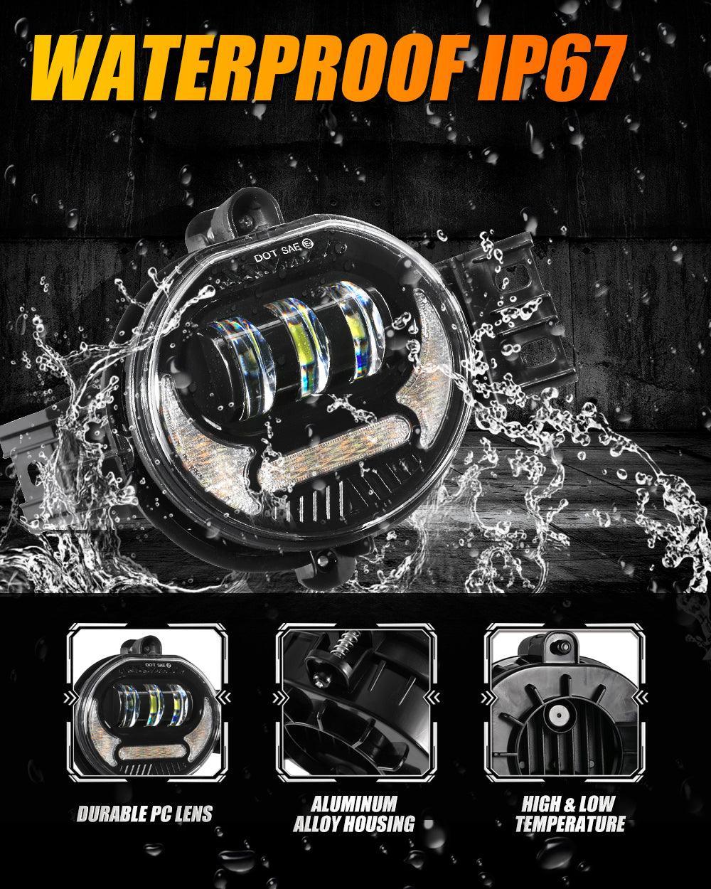 (2pcs/set) LED Fog Light Assembly w/ DRL+ clignotant Light pour Dodge Ram 1500 2002-2008, Dodge Ram 2500/3500 2003-2009(noir…