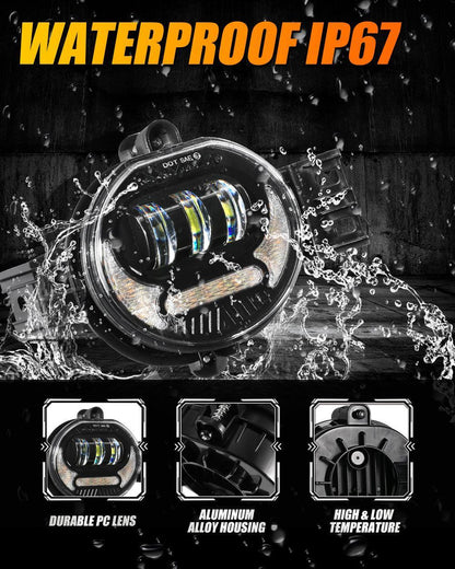 Lot de 2 LED antibrouillard ensemble w/ DRL+ clignotant pour Dodge Ram 1500 2002–2008, Dodge Ram 2500/3500 2003–2009 (noir)