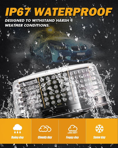 240 LED gyrophare stroboscopique d’urgence avec base magnétique pour 12 V véhicule automobiles camion chasse-neige – vue 5
