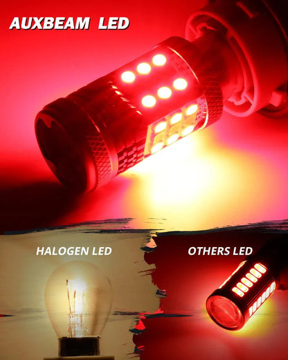 1157 BAY15D Ampoules LED pour feux stop et arrière 56 W 600% Hight Brightness sans erreur CAN-bus rouge B21 série – 2