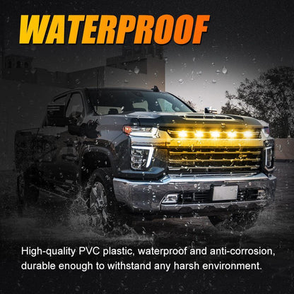 Lot de 5 LED avant feux de calandre style Raptor orange éclairage pour Chevrolet Silverado 2500HD 2020–2021 – vue 6