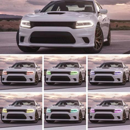 LED bloc optique avant RGB Style projecteur double faisceau noir pour 2015–2023 Dodge Charger 7th Gen (LD) – vue 7