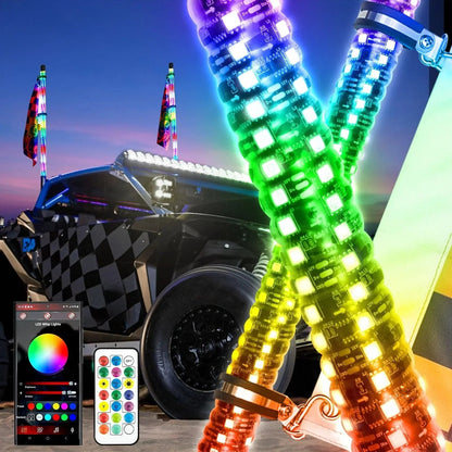 New LED RGB fouets LED avec clignotant & feu stop, Bluetooth APP/ télécommande – vue 17 – NOVADOMIO
