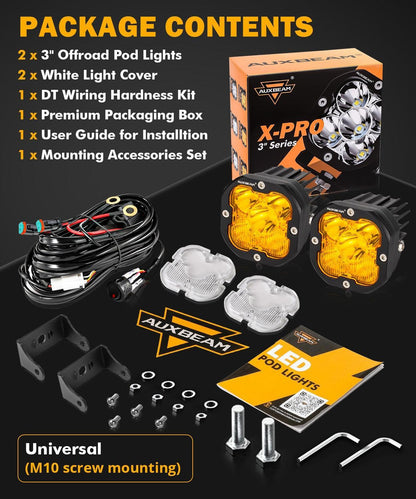 XP-ULTRA série 3″ 80 W faisceau combiné projecteurs LED compacts orange&blanc tout-terrain feux – vue 6 – NOVADOMIO