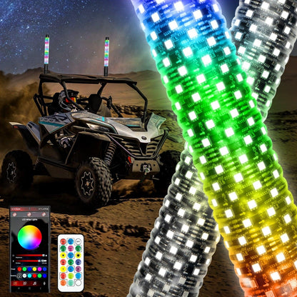 New LED RGB fouets LED avec clignotant & feu stop, Bluetooth APP/ télécommande – vue 20 – NOVADOMIO