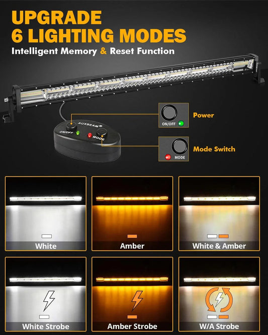6 modes série 42″ blanc&orange droit tout-terrain Barres LED – vue 2 – NOVADOMIO