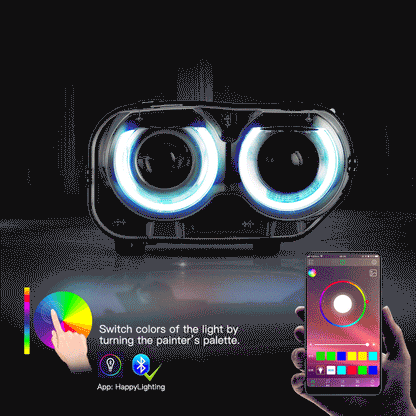 LED bloc optique avant RGB projecteur double faisceau noir pour 2015–2024 Dodge Challenger 3th Gen Facelifted – vue 2