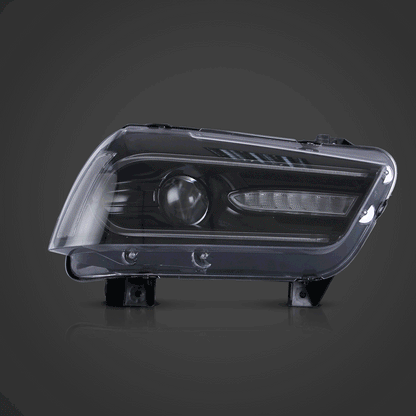 LED bloc optique avant projecteur double faisceau noir pour 2011–2014 Dodge Charger (LD) Pre-Facelifted – vue 2 – NOVADOMIO