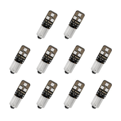 10 pièces bleu éclairage BA9S BA9 1895 1891 53 57 ampoules LED pour automobile intérieur plafonnier lecture plaque