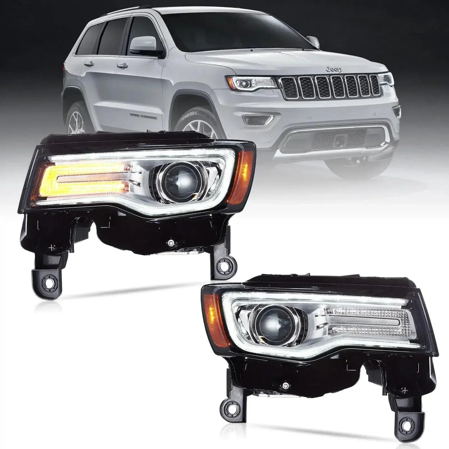 LED bloc optique avant Full LED avec Startup Animation/ Blue DRL pour 2014-2022 Jeep Grand Cherokee (WK2） – vue 7