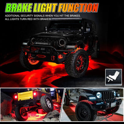 Magic Dream couleur RGB éclairage sous caisse LED Strip feux Kit avec Bluetooth APP & Télécommande sans fil avec fonction feu