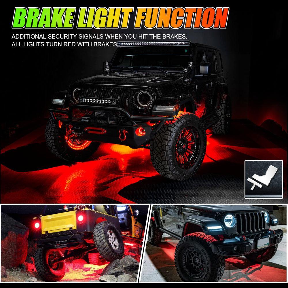 Magic Dream Color RGB Underglow Lights LED Strip Lights Kit avec Bluetooth APP & Télécommande sans fil avec Brake Light Func…